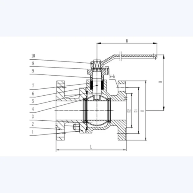 Q41F-16 Ball Valve technical drawing