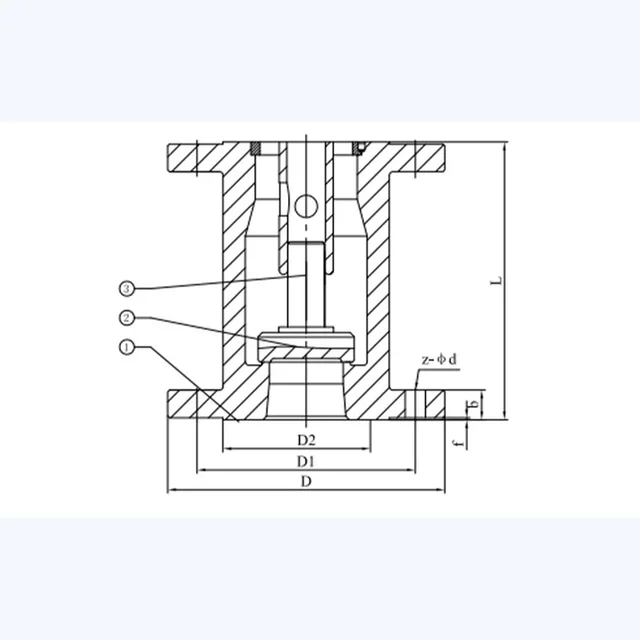 H42H-16C Check Valve technical drawing