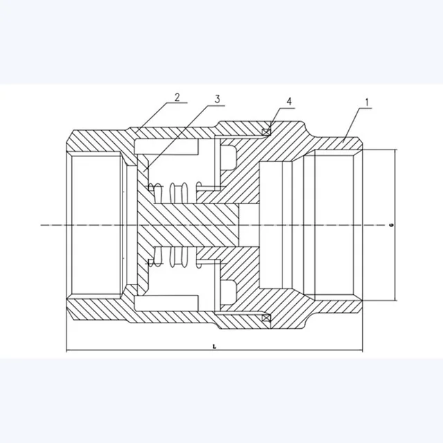 H12W-16P Check Valve technical drawing