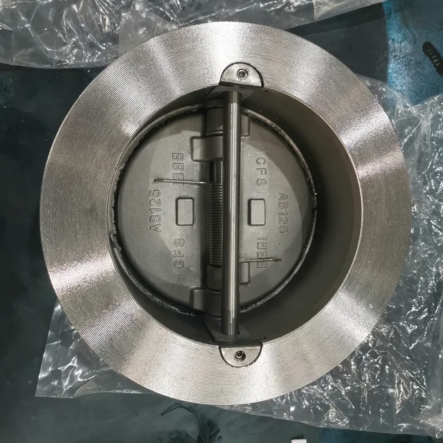 API594 CF8 wafer check valve dual disc stainless steel application view