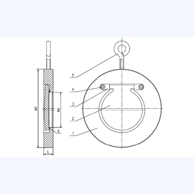 H74W-16P Check Valve technical drawing