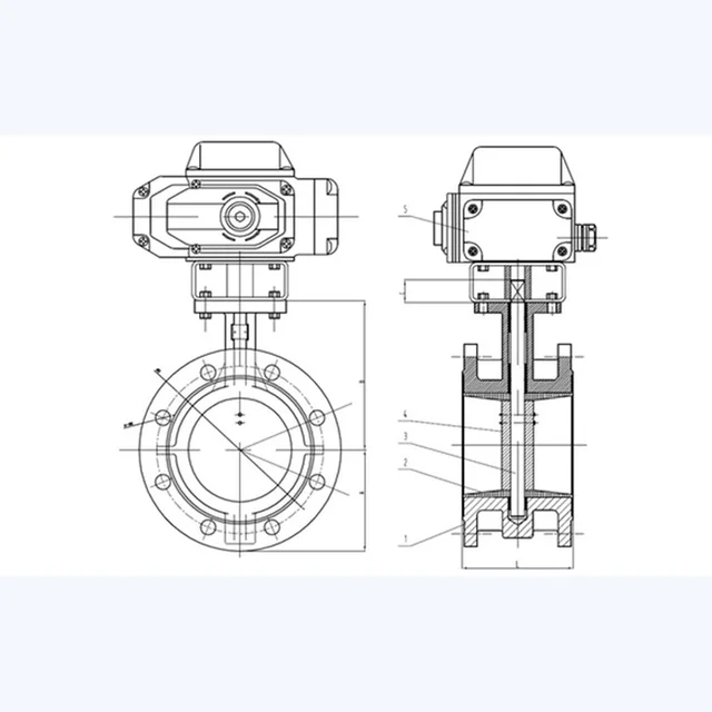 D941X-16Q Butterfly Valve technical drawing