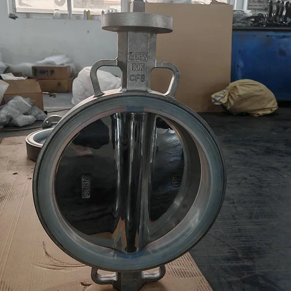 Double Shaft Polished Disc CF8 Body Silicon Rubber Wafer JIS 10K Butterfly Valve application view