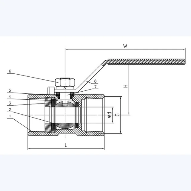 Q11F Ball Valve technical drawing