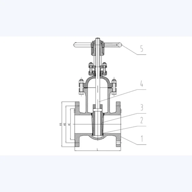 Z41T-16 Gate Valve technical drawing