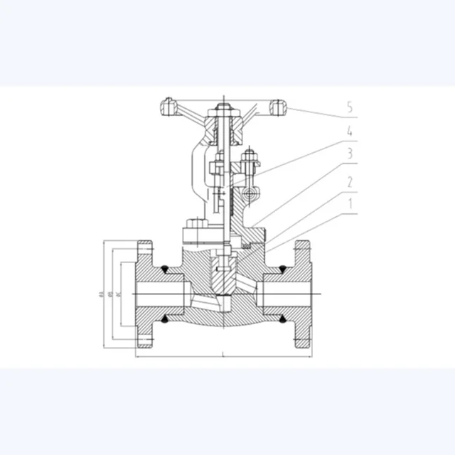 J41H Globe Valve technical drawing