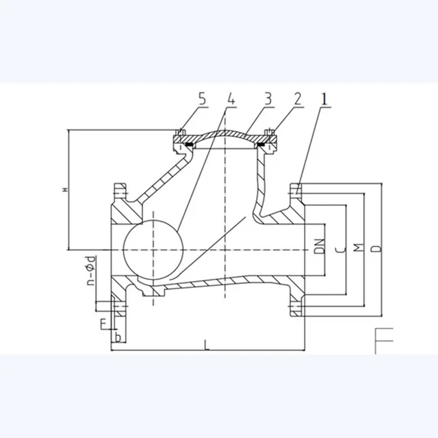 HQ41X Check Valve technical drawing