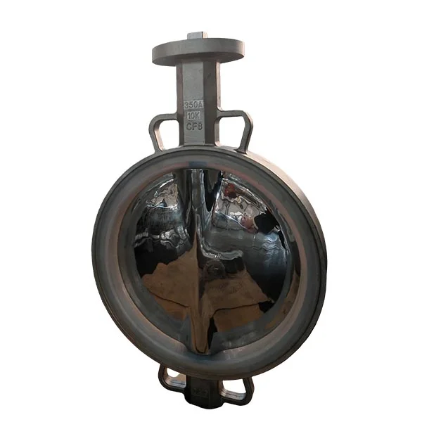 Double Shaft Polished Disc CF8 Body Silicon Rubber Wafer JIS 10K Butterfly Valve product view