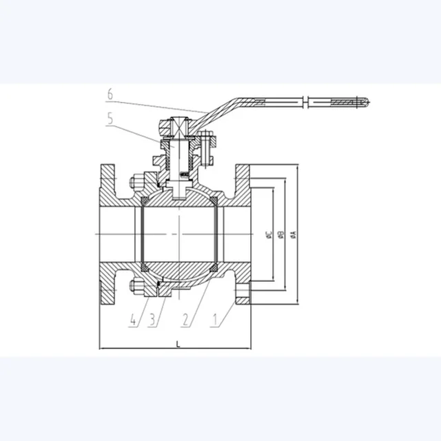 Q41F-16C Ball Valve technical drawing