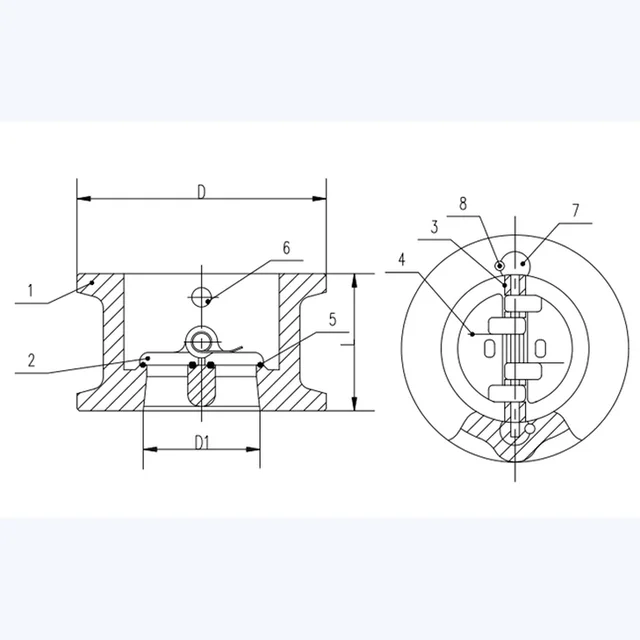 H76W-16P Check Valve technical drawing