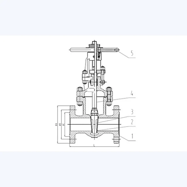 Z41H-16C Gate Valve technical drawing