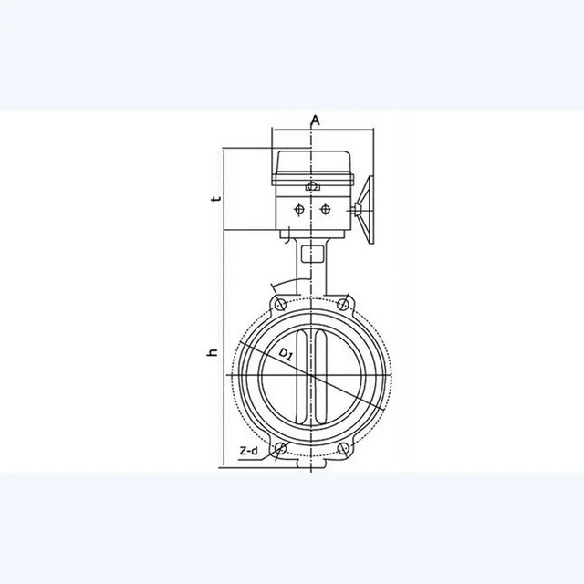 XD371X-10 Butterfly Valve technical drawing