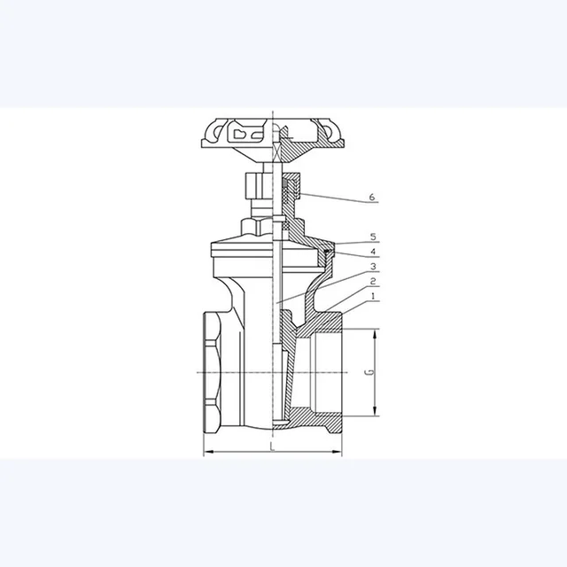 Z15W-16P Gate Valve technical drawing