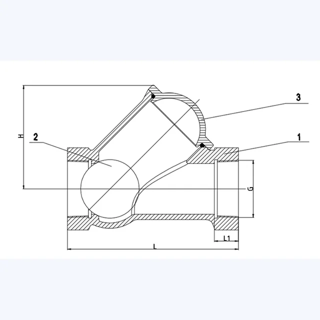HQ11X-16Q Check Valve technical drawing