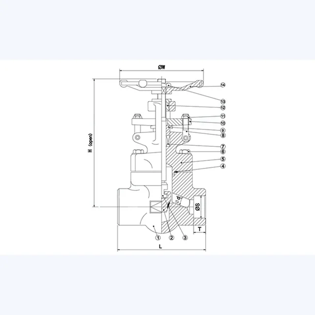 J61H Globe Valve technical drawing