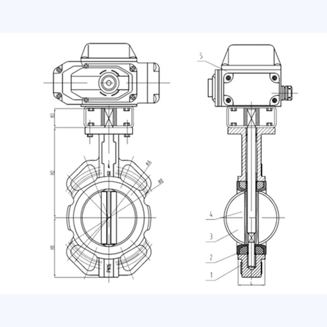 D971X-10Q Butterfly Valve technical drawing