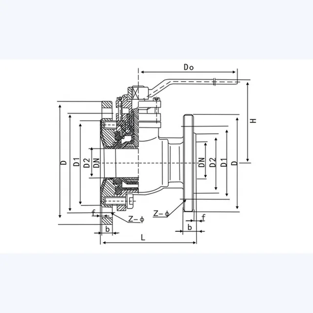 FQ41F46-10C Ball Valve technical drawing