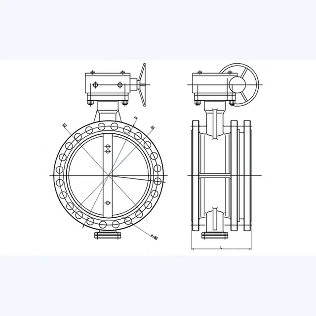 SD341X-10 Butterfly Valve technical drawing