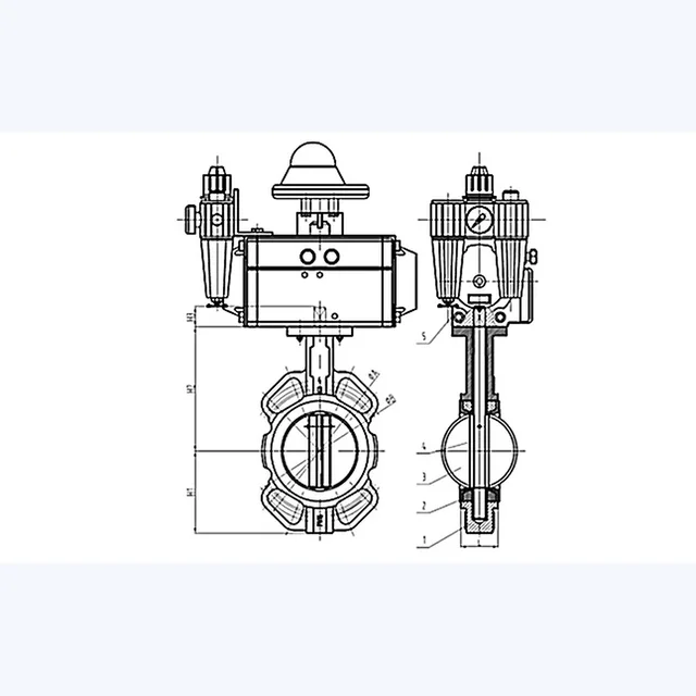 D671X-16Q Butterfly Valve technical drawing