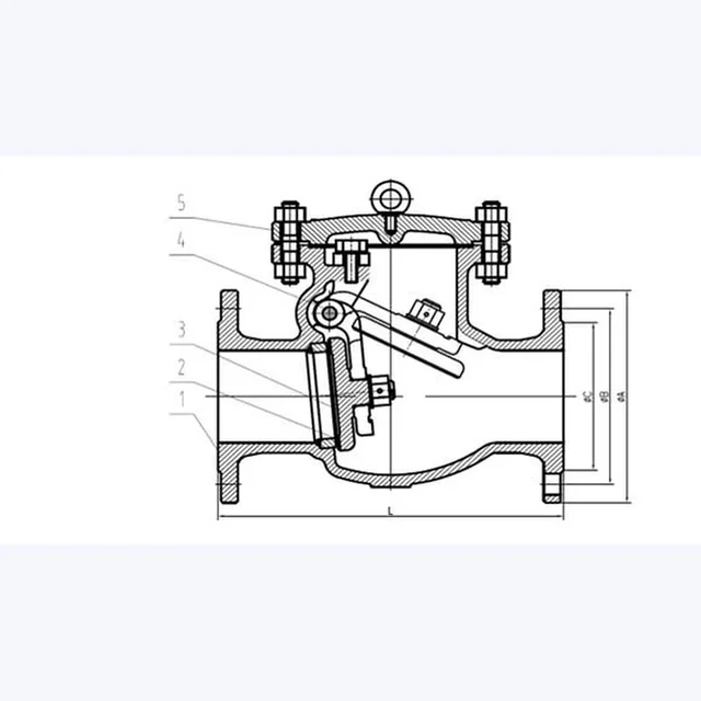 H44H-16C Check Valve technical drawing