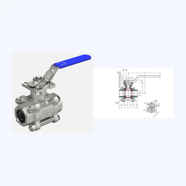 Q11F-16P Ball Valve technical drawing