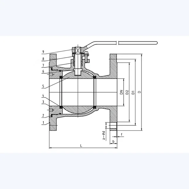 PQ41MF-16C Ball Valve technical drawing