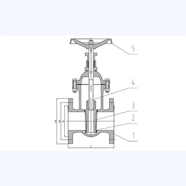 Z45T-16 Gate Valve technical drawing